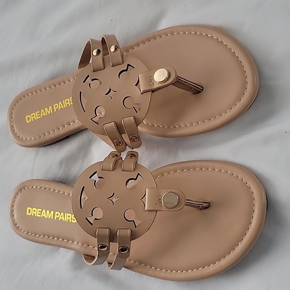 Dream Pairs Beige Cutout Sandals for Women